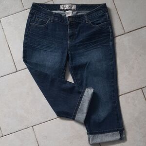 BRODY JEANS💙Stylish Dark Blue Cropped CUFFED HEMS can be UNROLLED SIZE 30